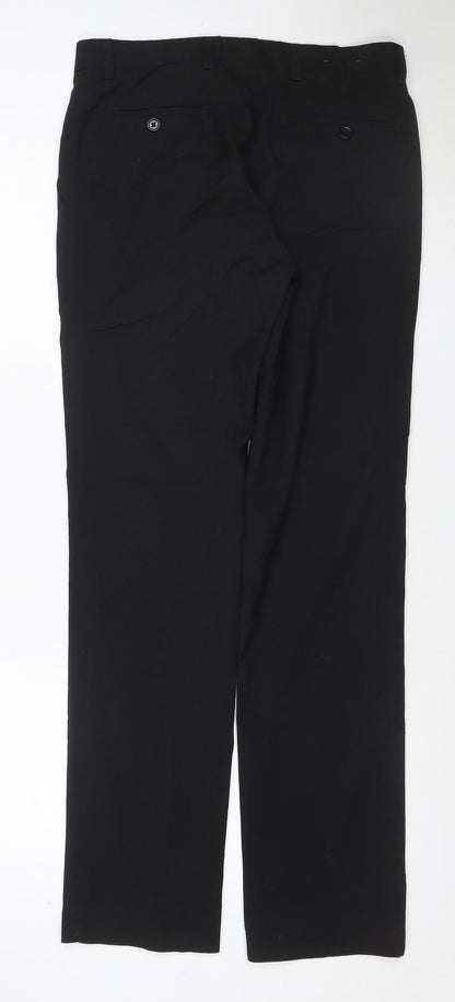 Next Men’s Black 30in Long Leg Flat Front Stretch Dress Trousers