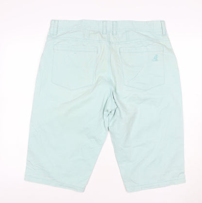 Kangol Men’s Light Blue XL Chino Shorts Cotton Flat Front