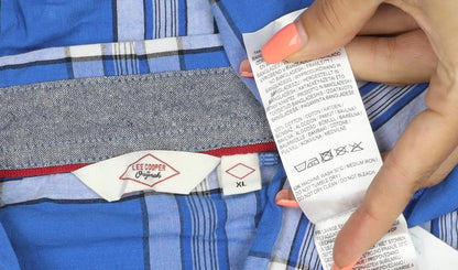 Lee Cooper Men’s Blue Plaid Button-Down Long Sleeve Shirt XL