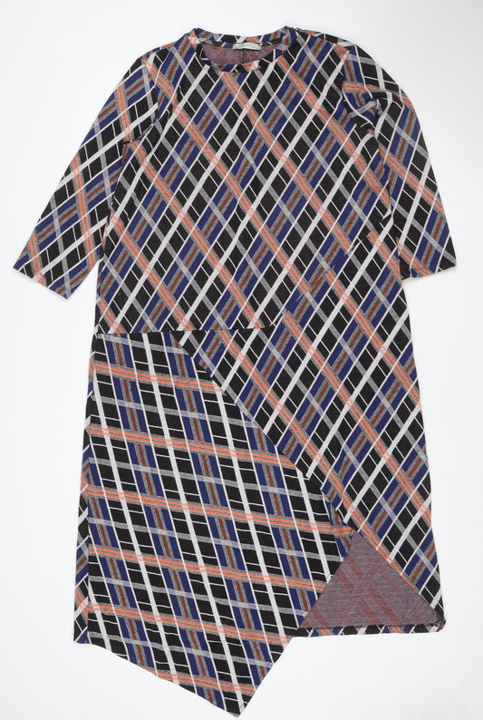 Zara Trafaluc Women Multicoloured M Geometric Asymmetric Kaftan Dress