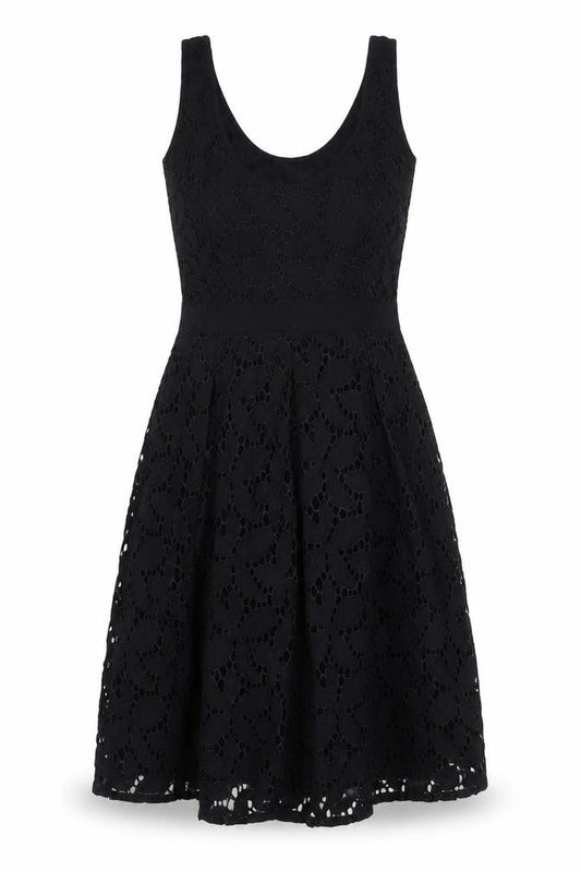 Oasis Women’s Black Size 8 Floral Lace Fit & Flare Party Dress