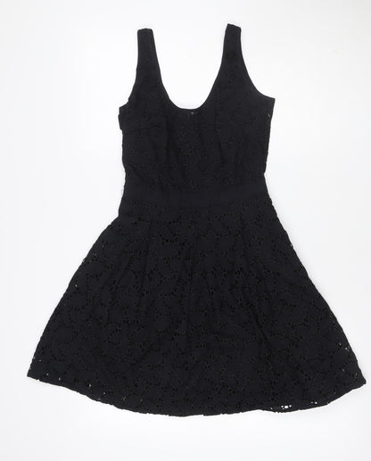 Oasis Women’s Black Size 8 Floral Lace Fit & Flare Party Dress