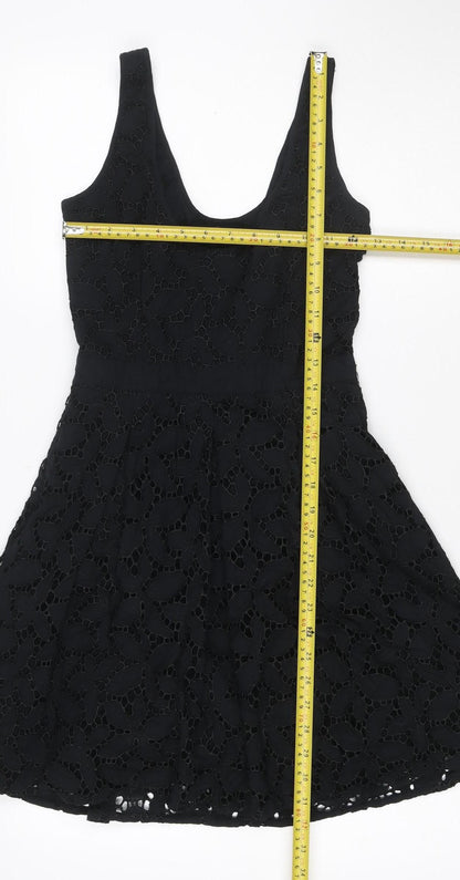 Oasis Women’s Black Size 8 Floral Lace Fit & Flare Party Dress