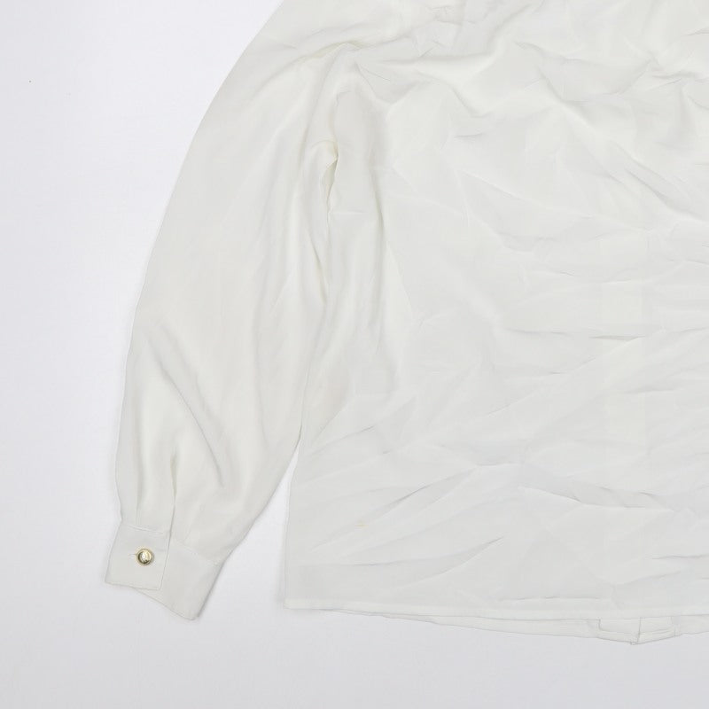 Basler Women Ivory UK 10 Classic Collared Long Sleeve Button-Up Blouse