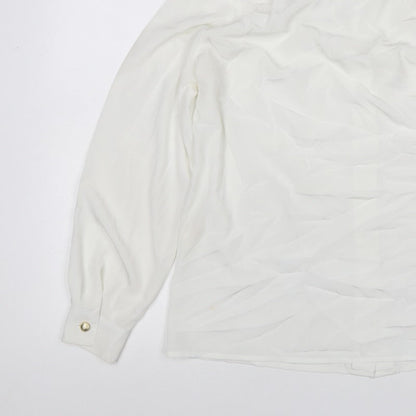 Basler Women Ivory UK 10 Classic Collared Long Sleeve Button-Up Blouse