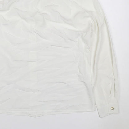 Basler Women Ivory UK 10 Classic Collared Long Sleeve Button-Up Blouse
