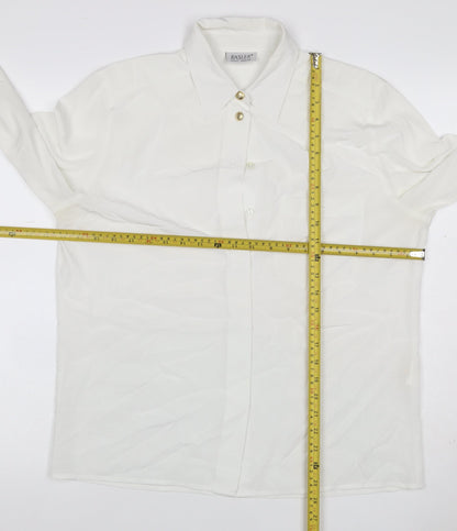 Basler Women Ivory UK 10 Classic Collared Long Sleeve Button-Up Blouse