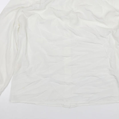 Basler Women Ivory UK 10 Classic Collared Long Sleeve Button-Up Blouse