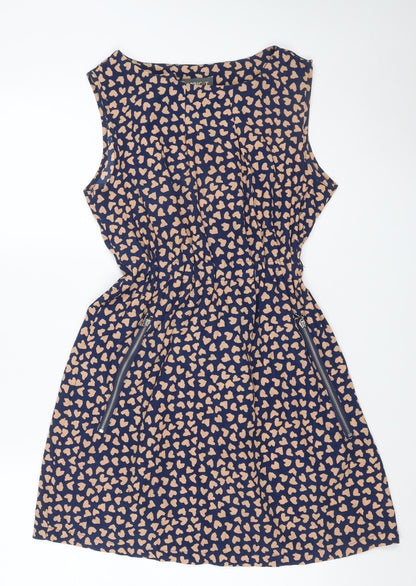 Apricot Women’s Blue Beige Leopard Print Ruched Bodycon Dress Size S
