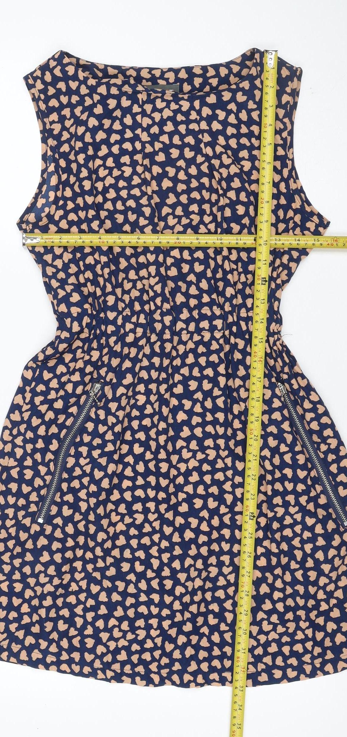 Apricot Women’s Blue Beige Leopard Print Ruched Bodycon Dress Size S