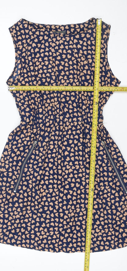 Apricot Women’s Blue Beige Leopard Print Ruched Bodycon Dress Size S