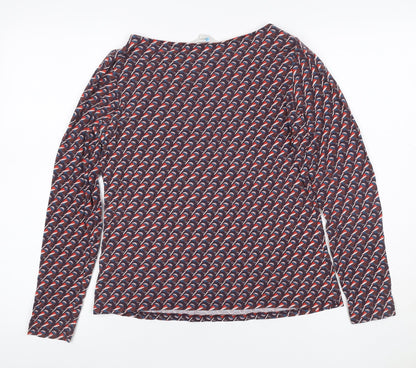 Boden Women’s Multicoloured Bird Print Jersey Blouse UK 12 Long Sleeve