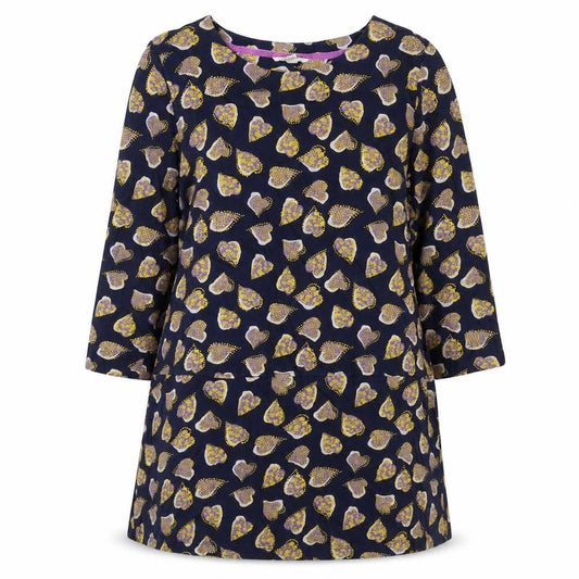 White Stuff Women’s Blue Floral A-Line Dress UK 16 3/4 Sleeve