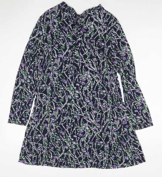 M&S Collection Petite Women Multicoloured Size 12 Floral A-Line Dress