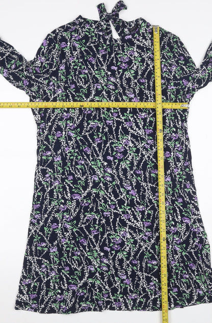 M&S Collection Petite Women Multicoloured Size 12 Floral A-Line Dress