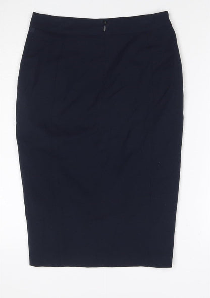 Marks & Spencer Women Navy UK 8 Pencil Knee Length Work Skirt