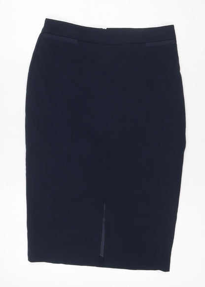 Marks & Spencer Women Navy UK 8 Pencil Knee Length Work Skirt