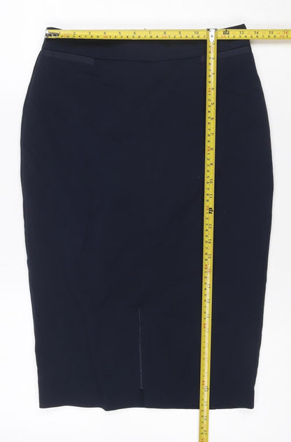 Marks & Spencer Women Navy UK 8 Pencil Knee Length Work Skirt