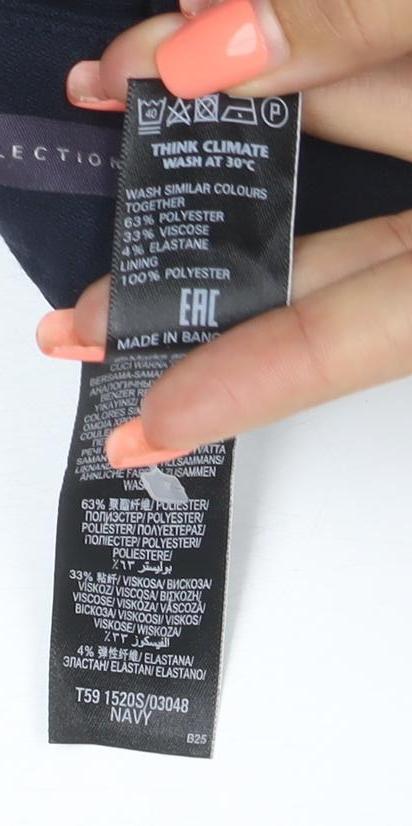 Marks & Spencer Women Navy UK 8 Pencil Knee Length Work Skirt