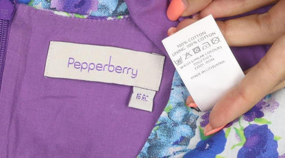 Pepperberry Women’s Multicoloured Floral Cotton V-Neck Blouse Size 18