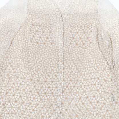 Mint Velvet Women Beige Animal Print V-Neck Blouse UK 10