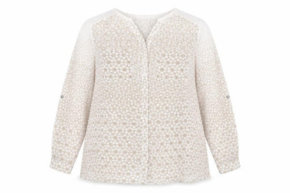 Mint Velvet Women Beige Animal Print V-Neck Blouse UK 10