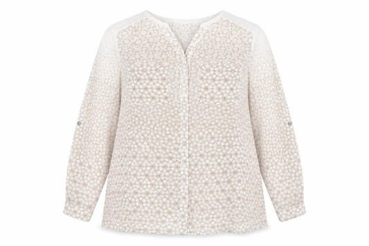 Mint Velvet Women Beige Animal Print V-Neck Blouse UK 10