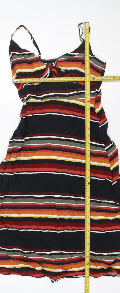 Warehouse Women Multicoloured UK 10 Striped Strappy Maxi Dress