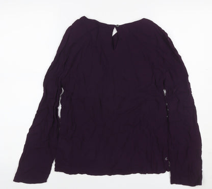 White Stuff Women’s Purple Embroidered Beaded Star Blouse UK 10