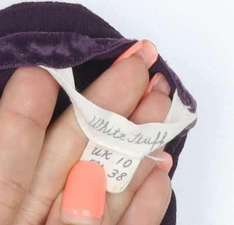 White Stuff Women’s Purple Embroidered Beaded Star Blouse UK 10
