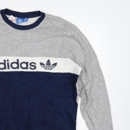 adidas Teens Grey XL Trefoil Logo Pullover Sweatshirt