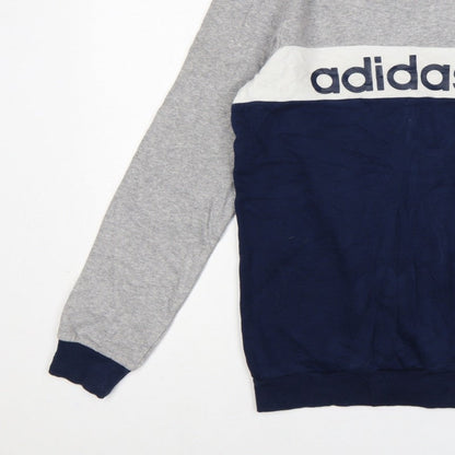 adidas Teens Grey XL Trefoil Logo Pullover Sweatshirt