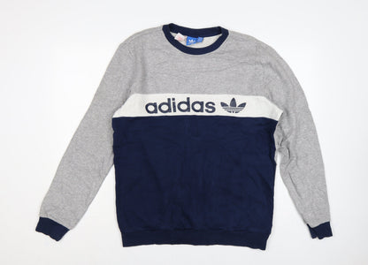 adidas Teens Grey XL Trefoil Logo Pullover Sweatshirt