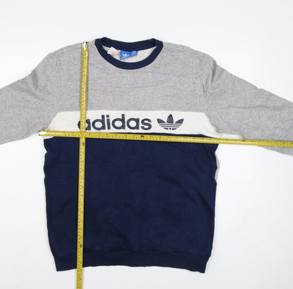 adidas Teens Grey XL Trefoil Logo Pullover Sweatshirt