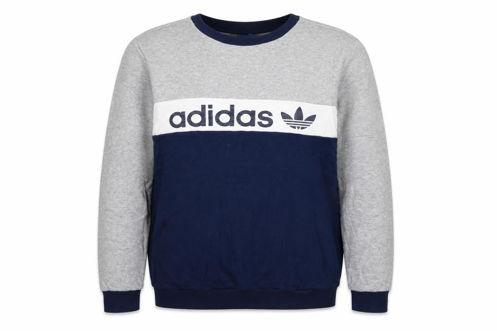 adidas Teens Grey XL Trefoil Logo Pullover Sweatshirt