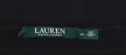 Lauren Ralph Lauren Women Black XL Midi Jumper Dress Bell Sleeve