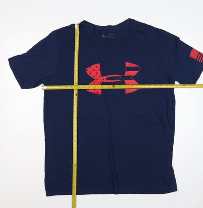 Under Armour Men’s Blue XL HeatGear USA Flag Logo Graphic T-Shirt