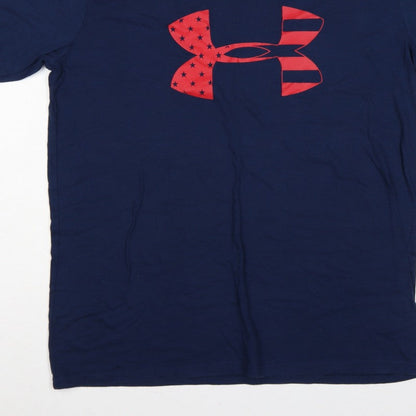 Under Armour Men’s Blue XL HeatGear USA Flag Logo Graphic T-Shirt