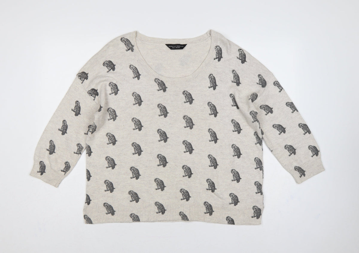 Dorothy Perkins Women’s Beige Size 20 Monkey Print Angora Knit Jumper