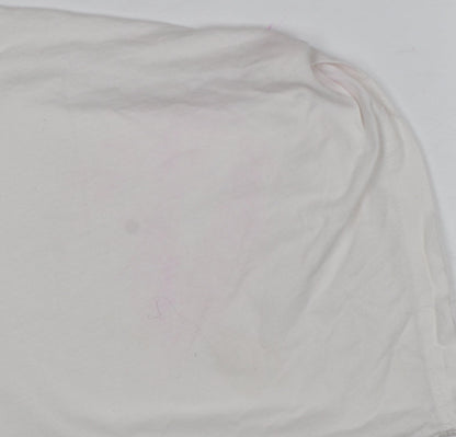 See by Chloé Women White UK 14 Relaxed Zip Graphic T-Shirt