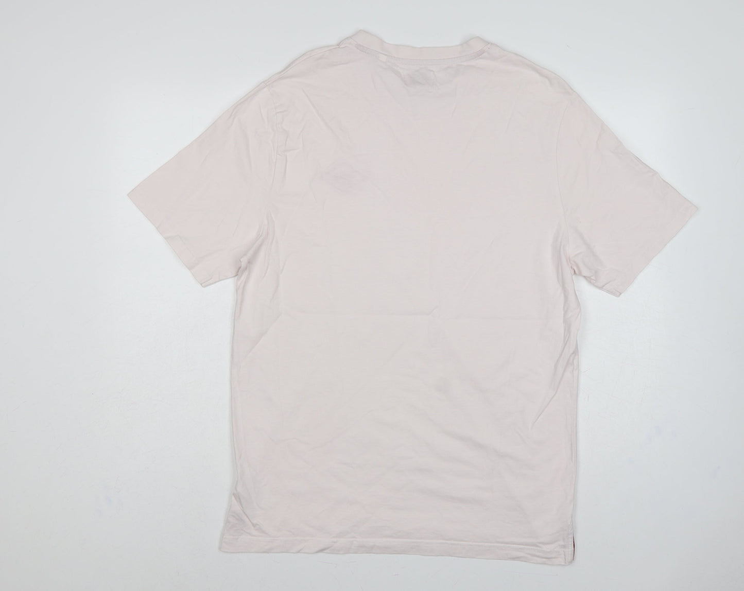 Lee Cooper Originals Men’s White XL Logo Crew Neck Cotton T-Shirt