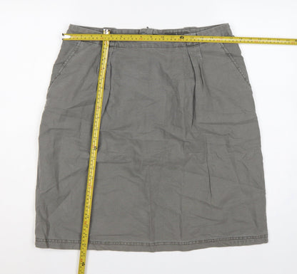 Seasalt Cornwall Women’s Grey UK 14 Linen Cotton Pencil Knee Skirt