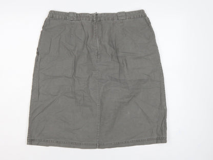 Seasalt Cornwall Women’s Grey UK 14 Linen Cotton Pencil Knee Skirt