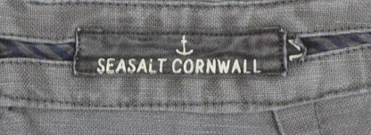 Seasalt Cornwall Women’s Grey UK 14 Linen Cotton Pencil Knee Skirt