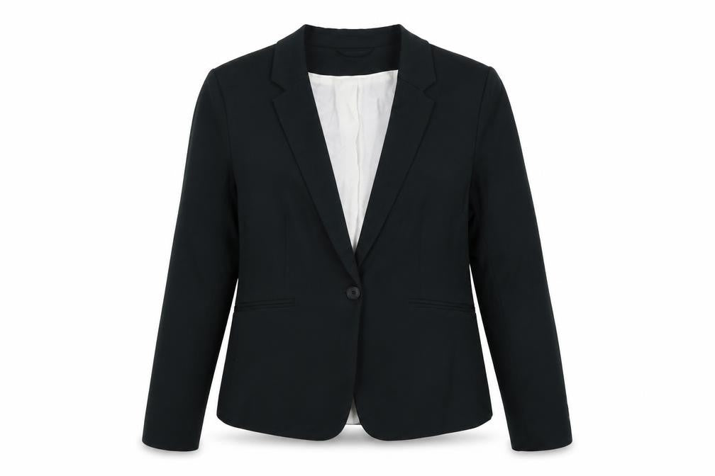 H&M Women Black UK 14 Tailored Single-Breasted Lined Blazer Jacket