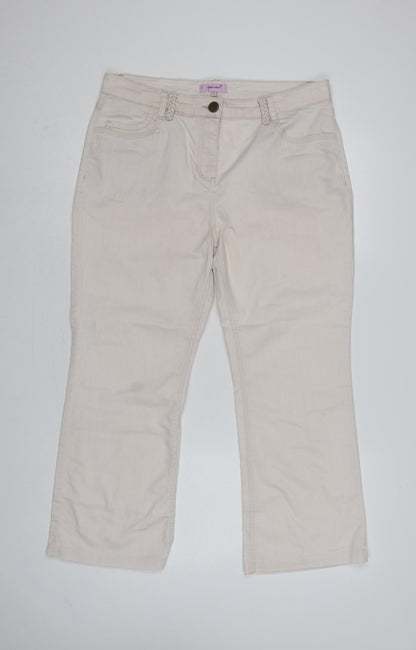 Marks & Spencer Per Una Women Ivory UK 14 Bootcut Stretch Jeans
