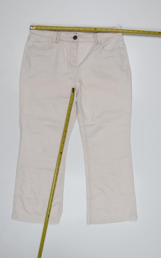 Marks & Spencer Per Una Women Ivory UK 14 Bootcut Stretch Jeans