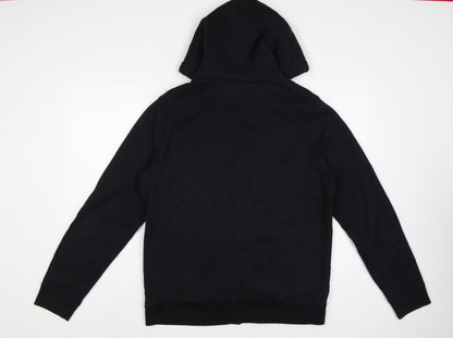 Hollister Men Black M Full Zip Sherpa Lined Logo Hoodie