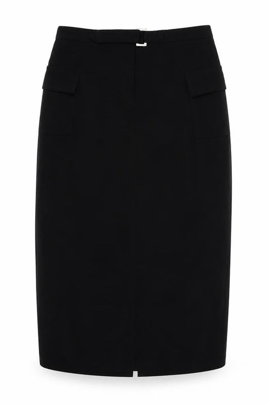 ES Design Women Black UK 14 Cargo Long Straight Pencil Skirt