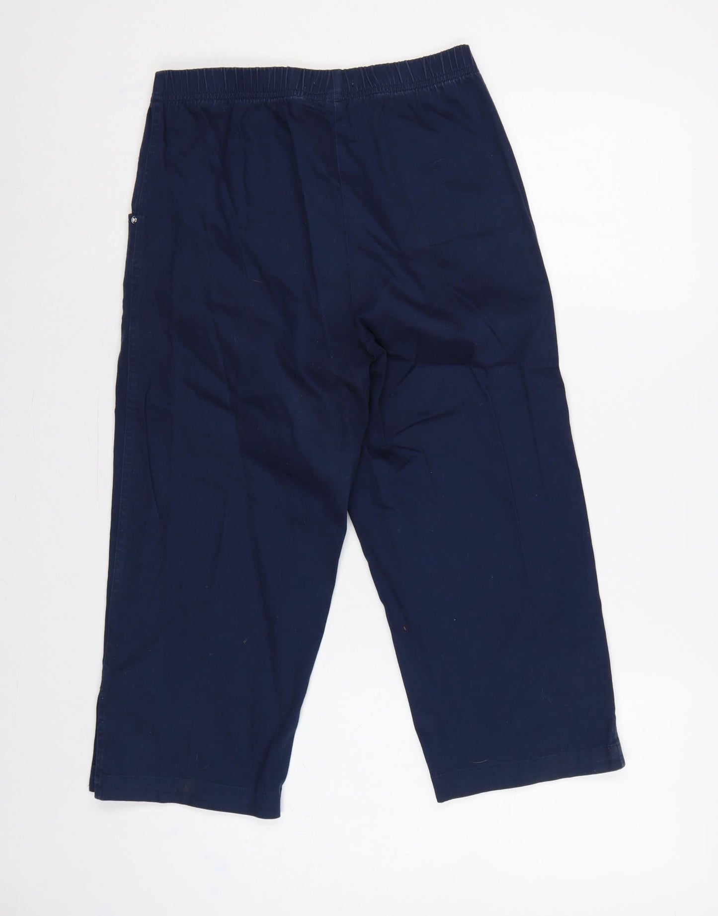 Signature Experience Women Blue M Capri Cotton Stretch Trousers